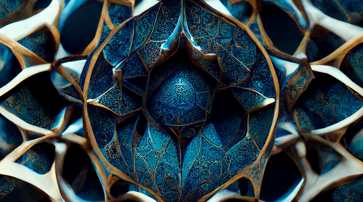Cromagnon blue futuristic fractal arabesque endless pattern hyp 58fb518d-28f4-4466-959c-28f8d29b4b08