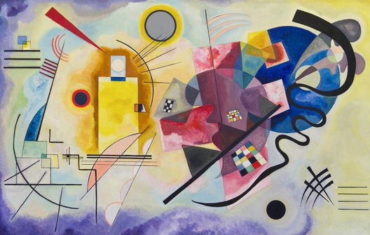 Vassily Kandinsky, Yellow-Red-Blue, huile sur toile, 1925.