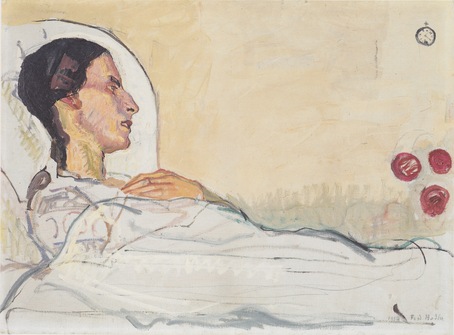 Ferdinand Hodler, Valentine Godé-Darel dans son lit, huile sur toile, 1914.