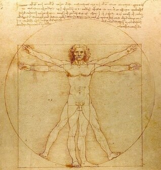Leonardo Da Vinci, Homme de Vitruve, env. 1490.